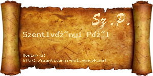 Szentiványi Pál névjegykártya