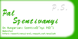 pal szentivanyi business card